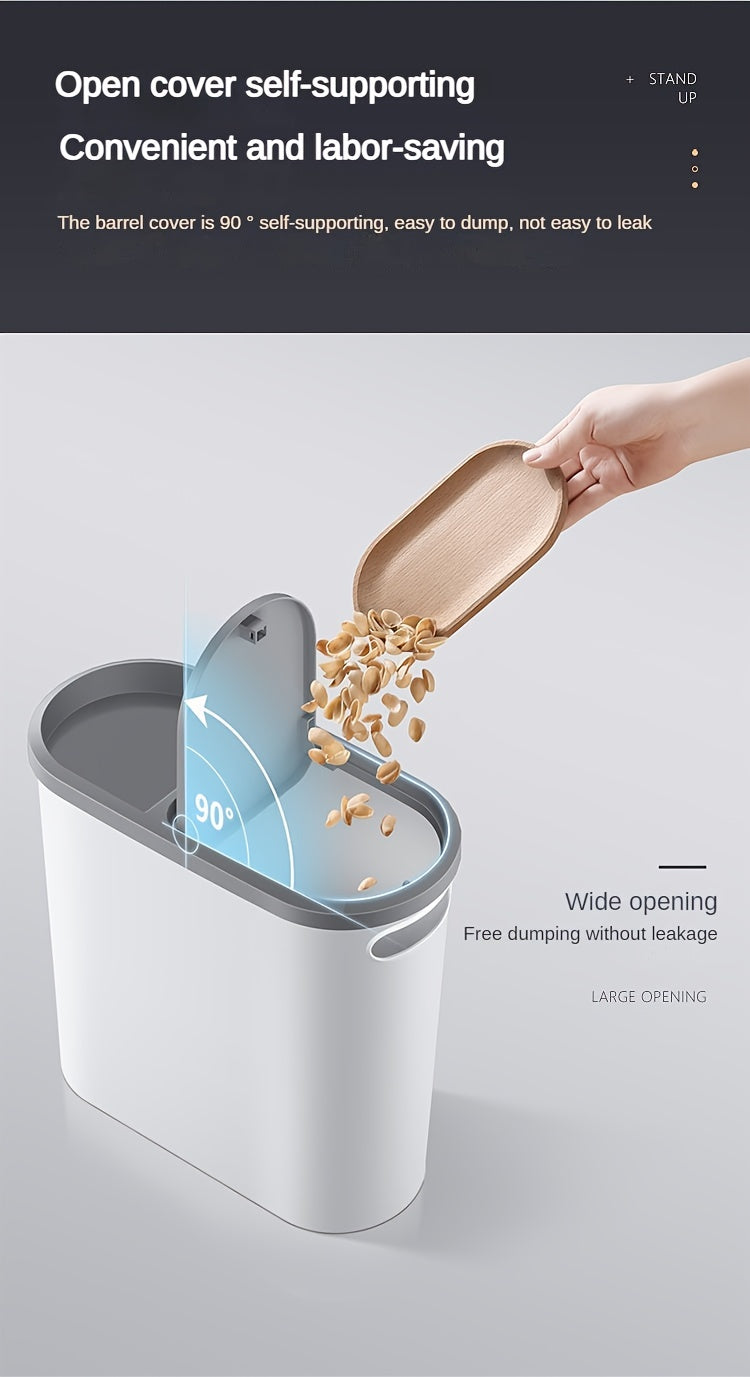 Versatile Large Capacity Trash Can with Lid - Sleek, Press-to-Open Design