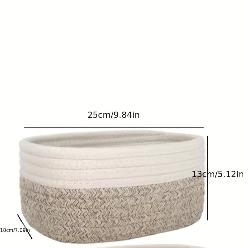 1pc Oval Storage Basket, Rope Woven Basket