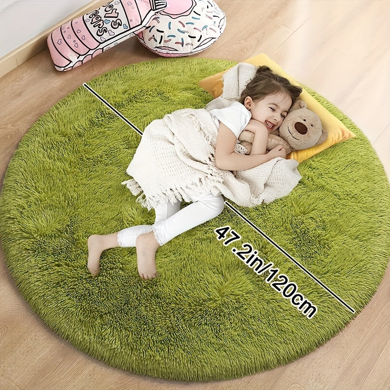1pc, Soft and Fluffy Round Rug for Bedroom