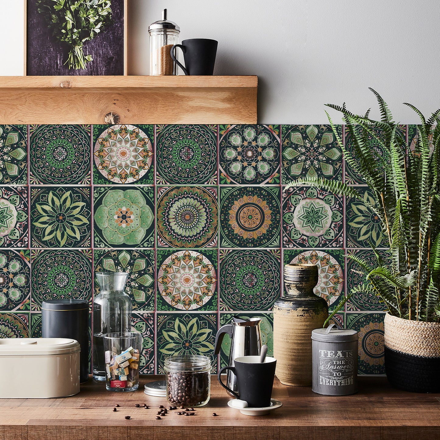 24pcs Retro Mandala Wall Stickers
