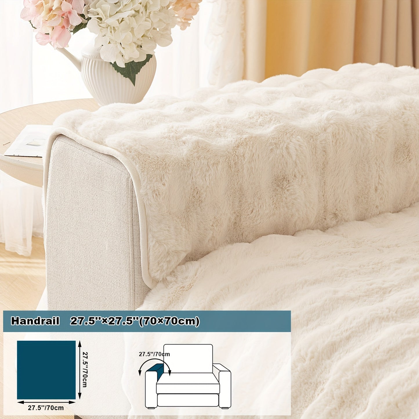 Thick Plush Fuzzy 1pc Rabbit Sofa Cushion