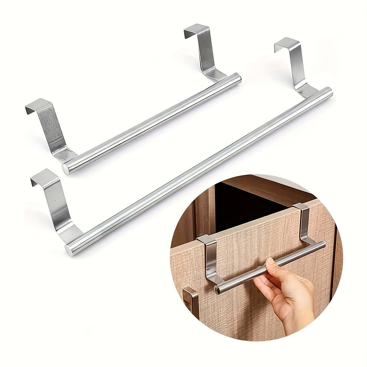 1pc Stainless Steel Kitchen Towel Rod