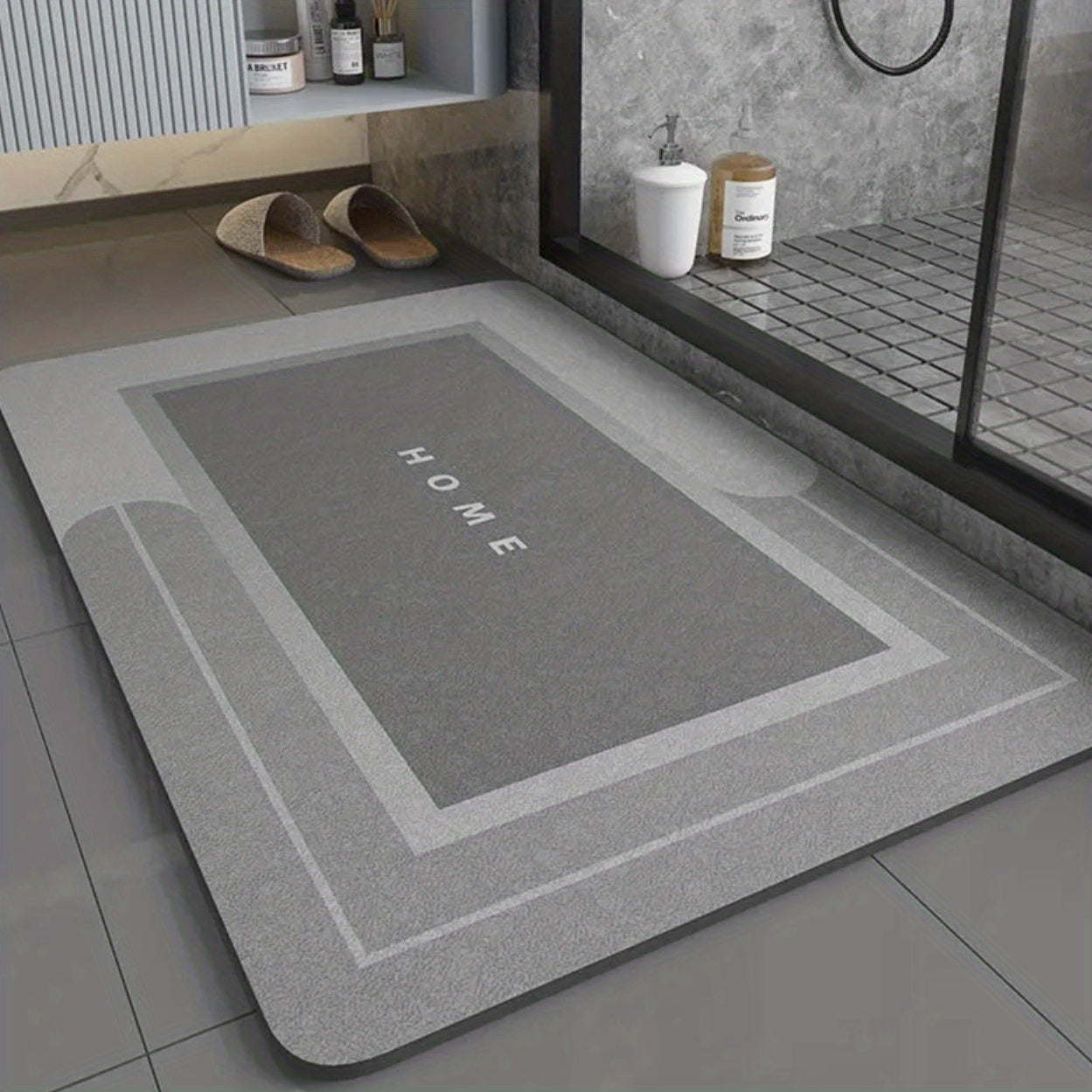 1pc Super Absorbent Soft Diatomite Bathroom Floor Mat - Non-Slip, Fast Drying