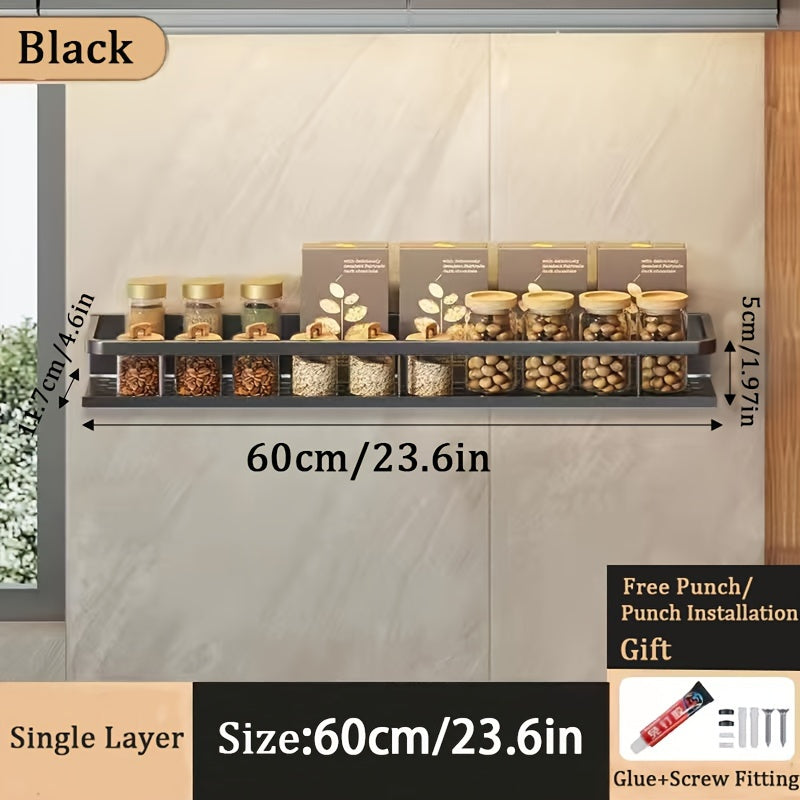 1pc Wall-Mounted Multi-Functional Spice Rack -Perfect Kitchen Organizer and Accessory for Maximizing Storage