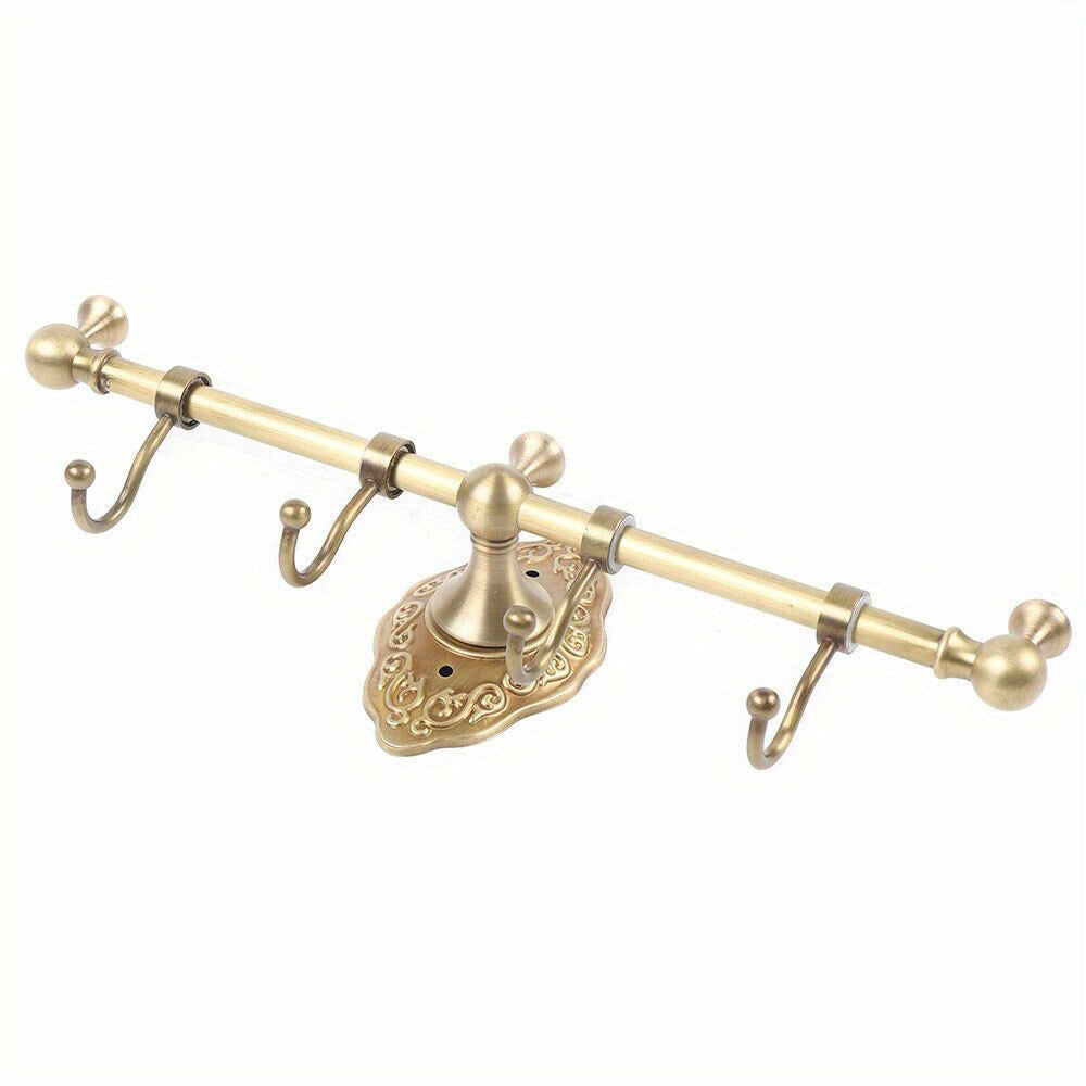 Rustic Charm Vintage Brass Towel Bar Rack