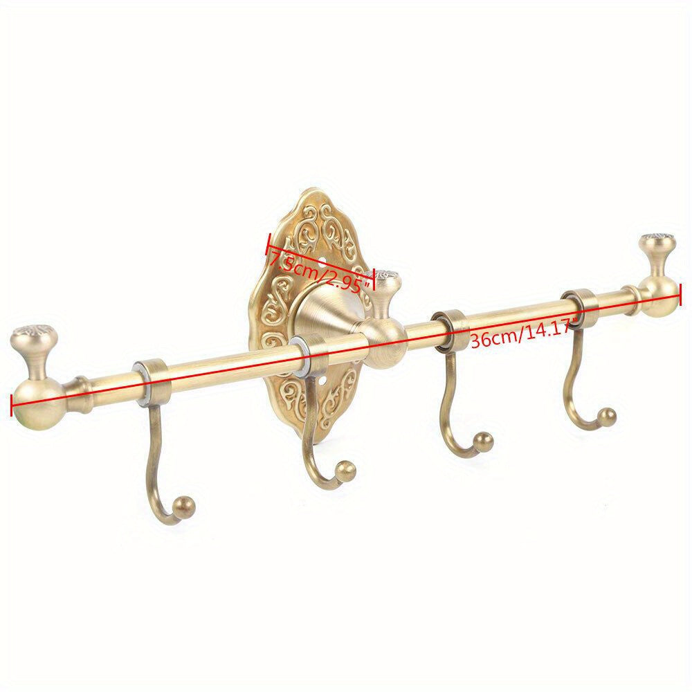 Rustic Charm Vintage Brass Towel Bar Rack