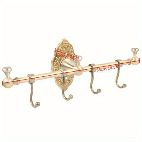 Rustic Charm Vintage Brass Towel Bar Rack