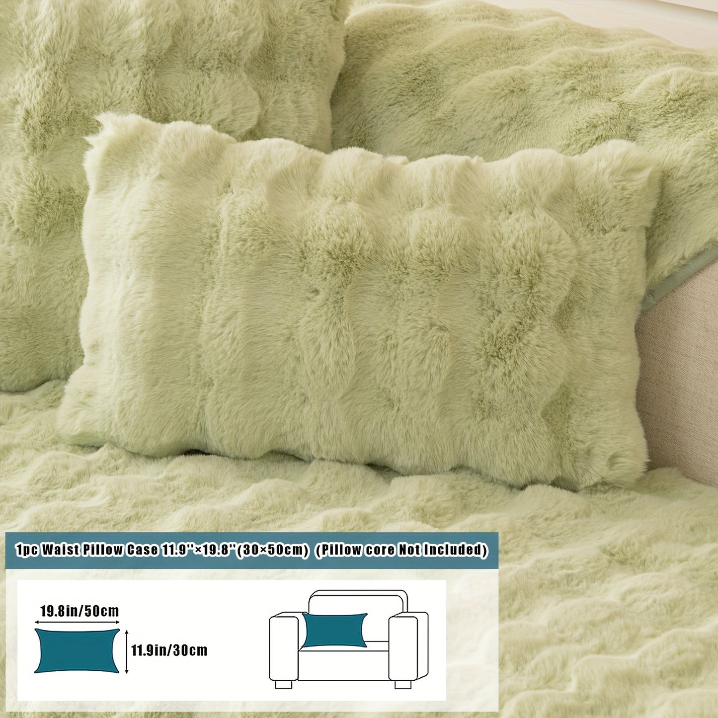 Thick Plush Fuzzy 1pc Rabbit Sofa Cushion