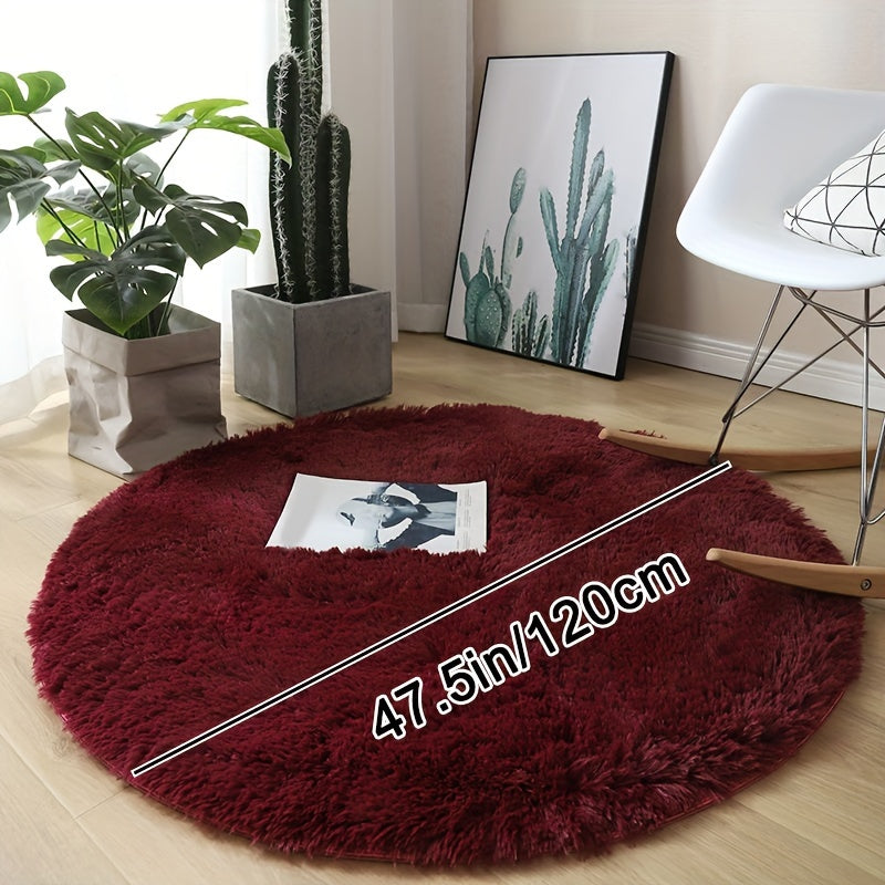 1pc, Soft and Fluffy Round Rug for Bedroom