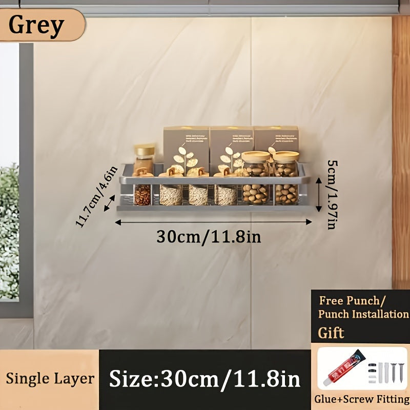 1pc Wall-Mounted Multi-Functional Spice Rack -Perfect Kitchen Organizer and Accessory for Maximizing Storage