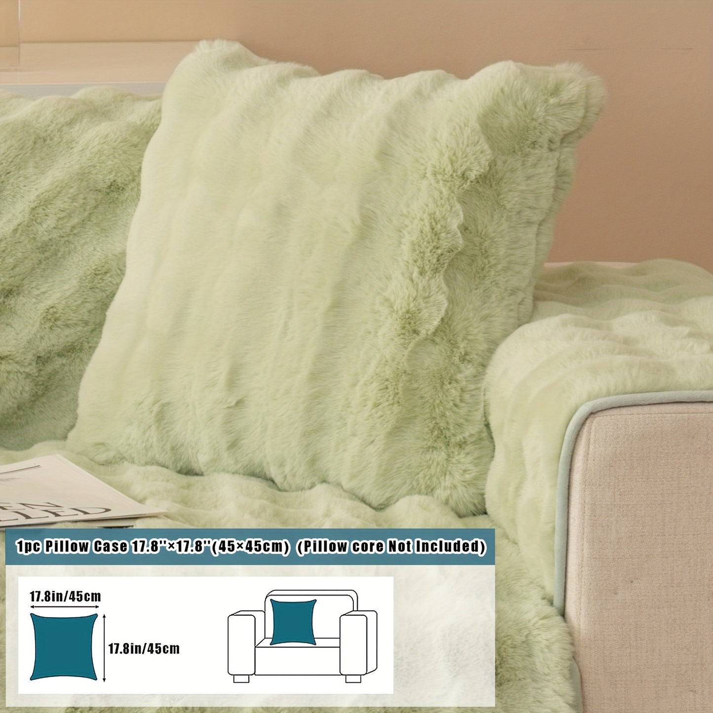 Thick Plush Fuzzy 1pc Rabbit Sofa Cushion
