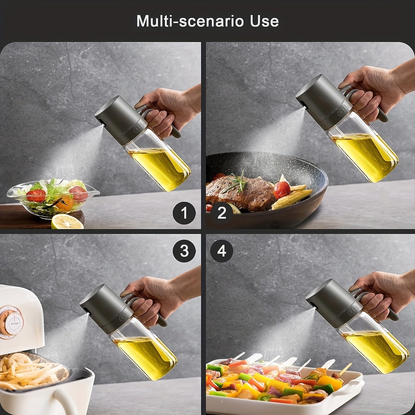 1pc, 250ml 8.5oz Glass Oil Sprayer for Cooking, Olive Oil Sprayer