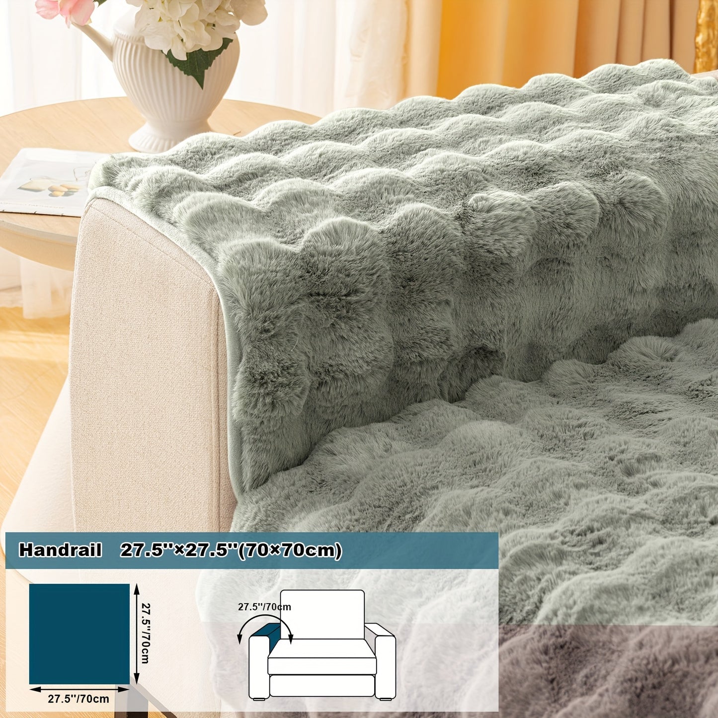 Thick Plush Fuzzy 1pc Rabbit Sofa Cushion
