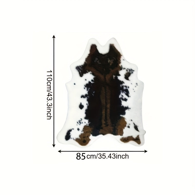 1pc Durable Faux Cowhide Premium Rug