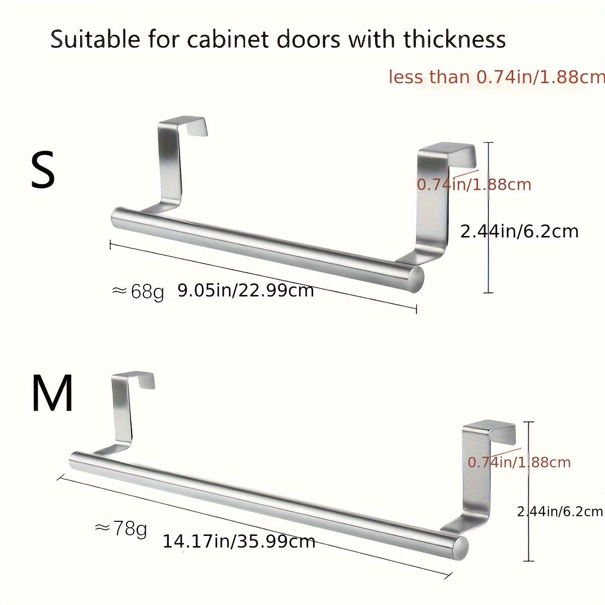 1pc Stainless Steel Kitchen Towel Rod