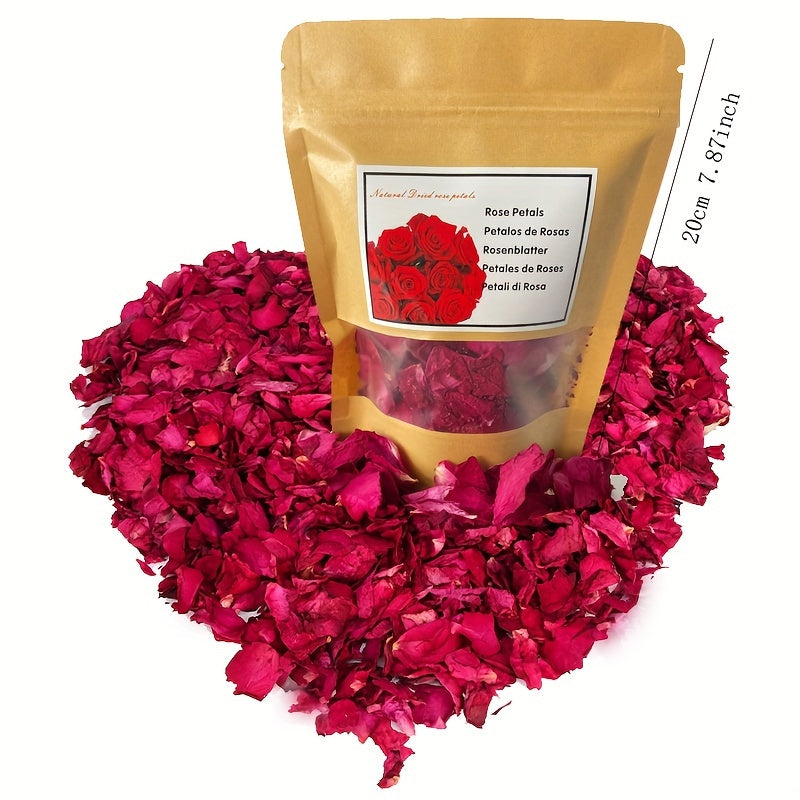 Dried Rose Petals - 1.76oz - Real Flower Dry Red Rose Petal For Foot Bath, Body Bath, Spa, Wedding, Confetti, Home Fragrance, Candle Making, Soap Making, DIY Crafts