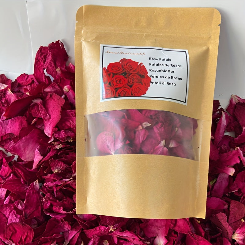 Dried Rose Petals - 1.76oz - Real Flower Dry Red Rose Petal For Foot Bath, Body Bath, Spa, Wedding, Confetti, Home Fragrance, Candle Making, Soap Making, DIY Crafts