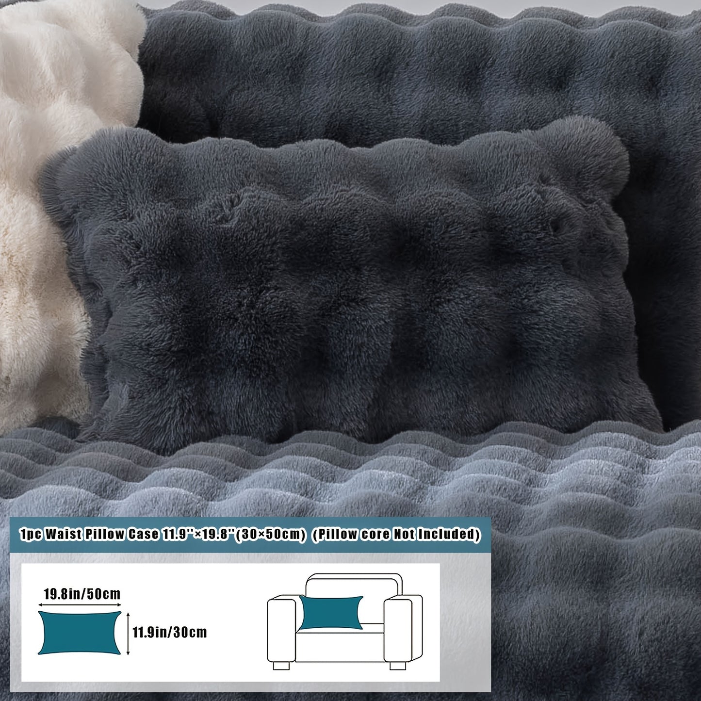 Thick Plush Fuzzy 1pc Rabbit Sofa Cushion
