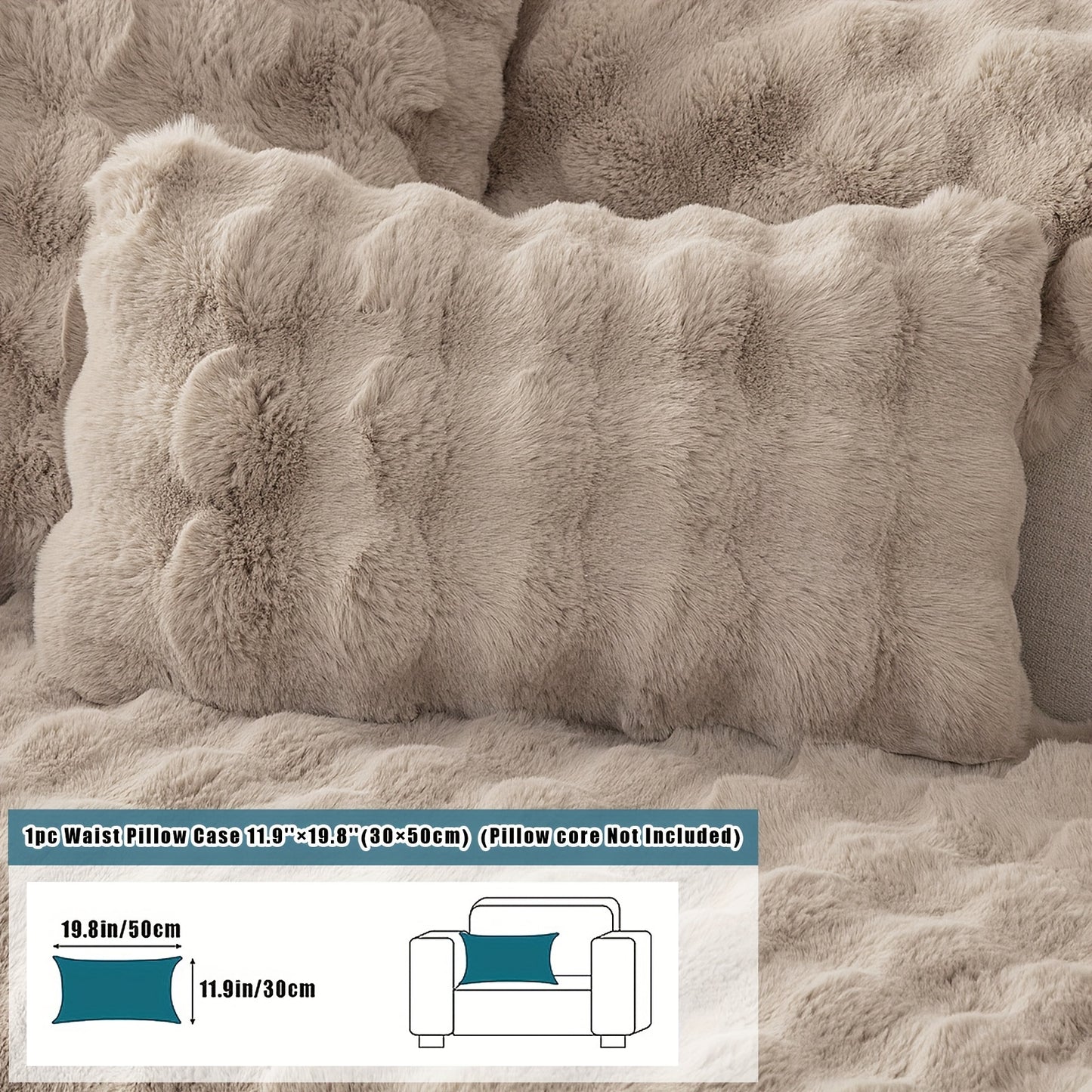 Thick Plush Fuzzy 1pc Rabbit Sofa Cushion