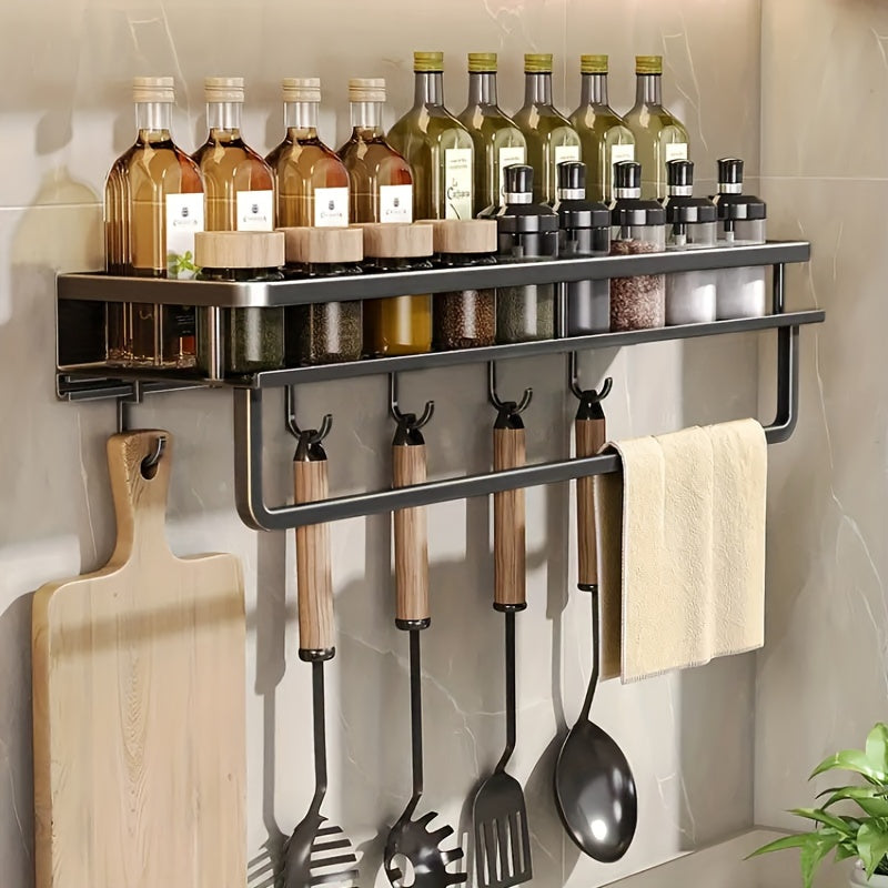 1pc Wall-Mounted Multi-Functional Spice Rack -Perfect Kitchen Organizer and Accessory for Maximizing Storage