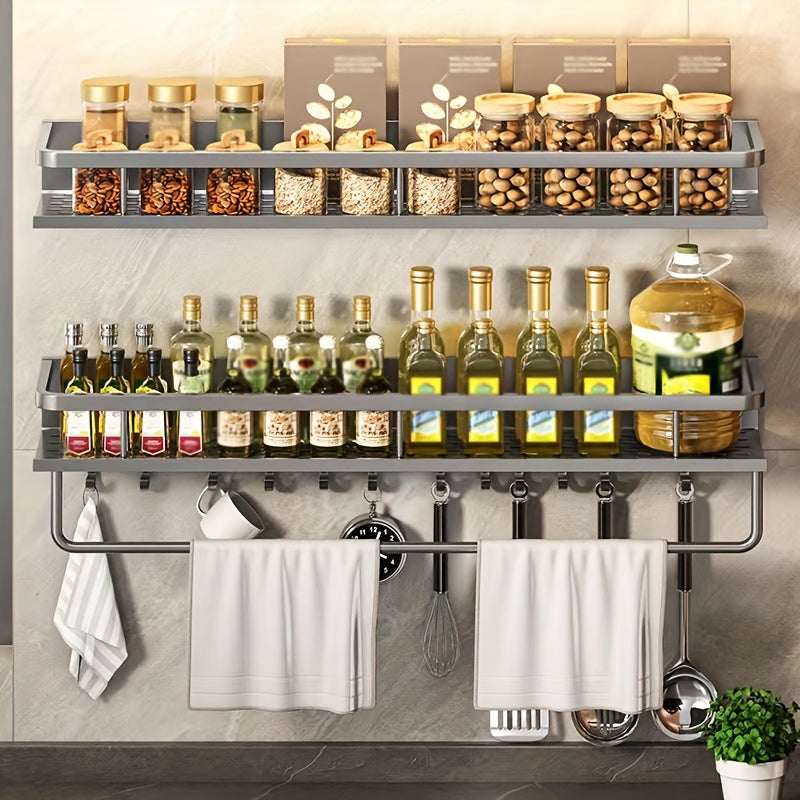 1pc Wall-Mounted Multi-Functional Spice Rack -Perfect Kitchen Organizer and Accessory for Maximizing Storage