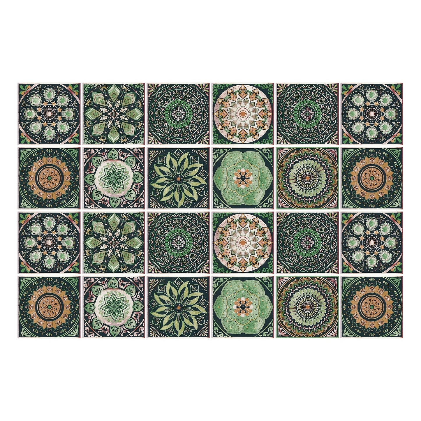 24pcs Retro Mandala Wall Stickers