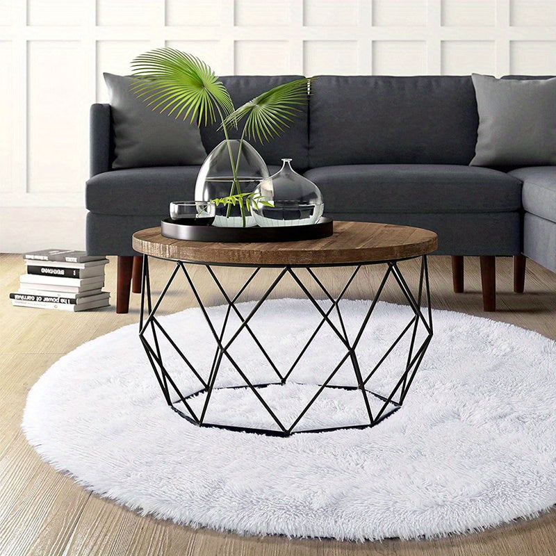 1pc, Soft and Fluffy Round Rug for Bedroom