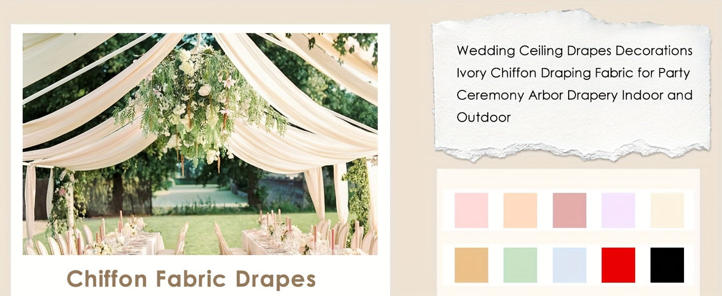 6 Pieces 5ftx10ft Ivory Ceiling Drapes