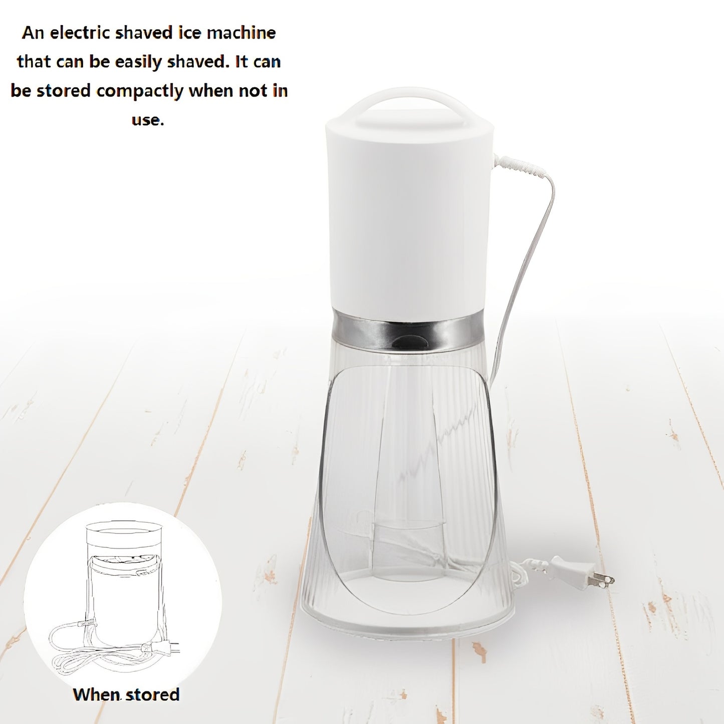 Electric Ice Shaver And Snow Cone Machine With 2*3.38oz Reusable Plastic Ice Mold Cup