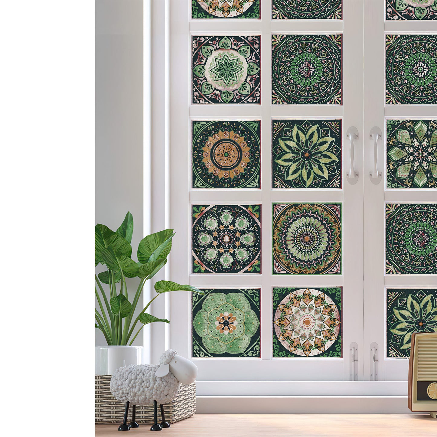 24pcs Retro Mandala Wall Stickers