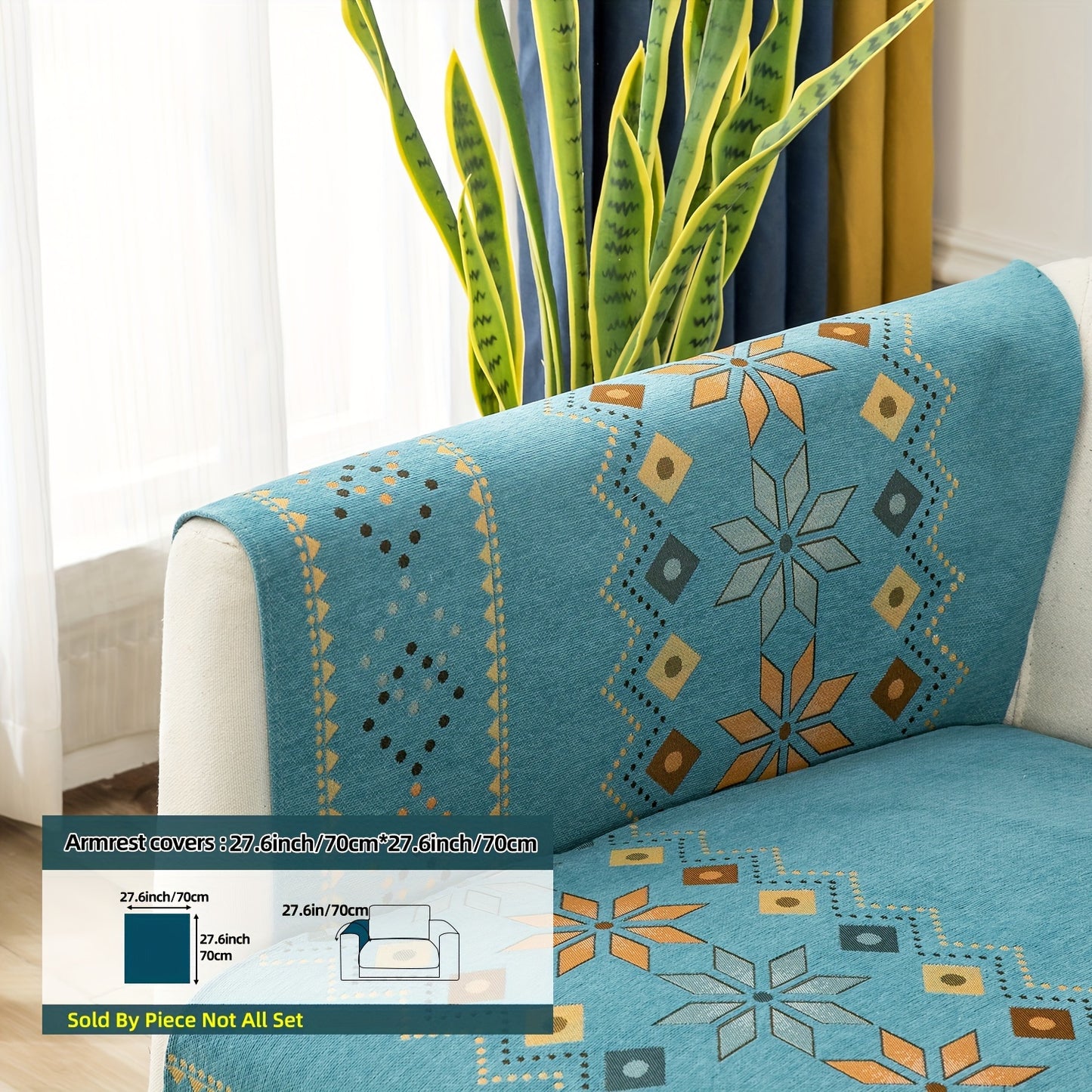 1PC Stylish Bohemian Chenille Sofa Slipcover - Universal All-Season Furniture Protector with Soft Brushed Microfiber, Stain-Resistant, Easy Slip-On Design, and Machine Washable for Bedroom, Office, Living Room, and Home Decor