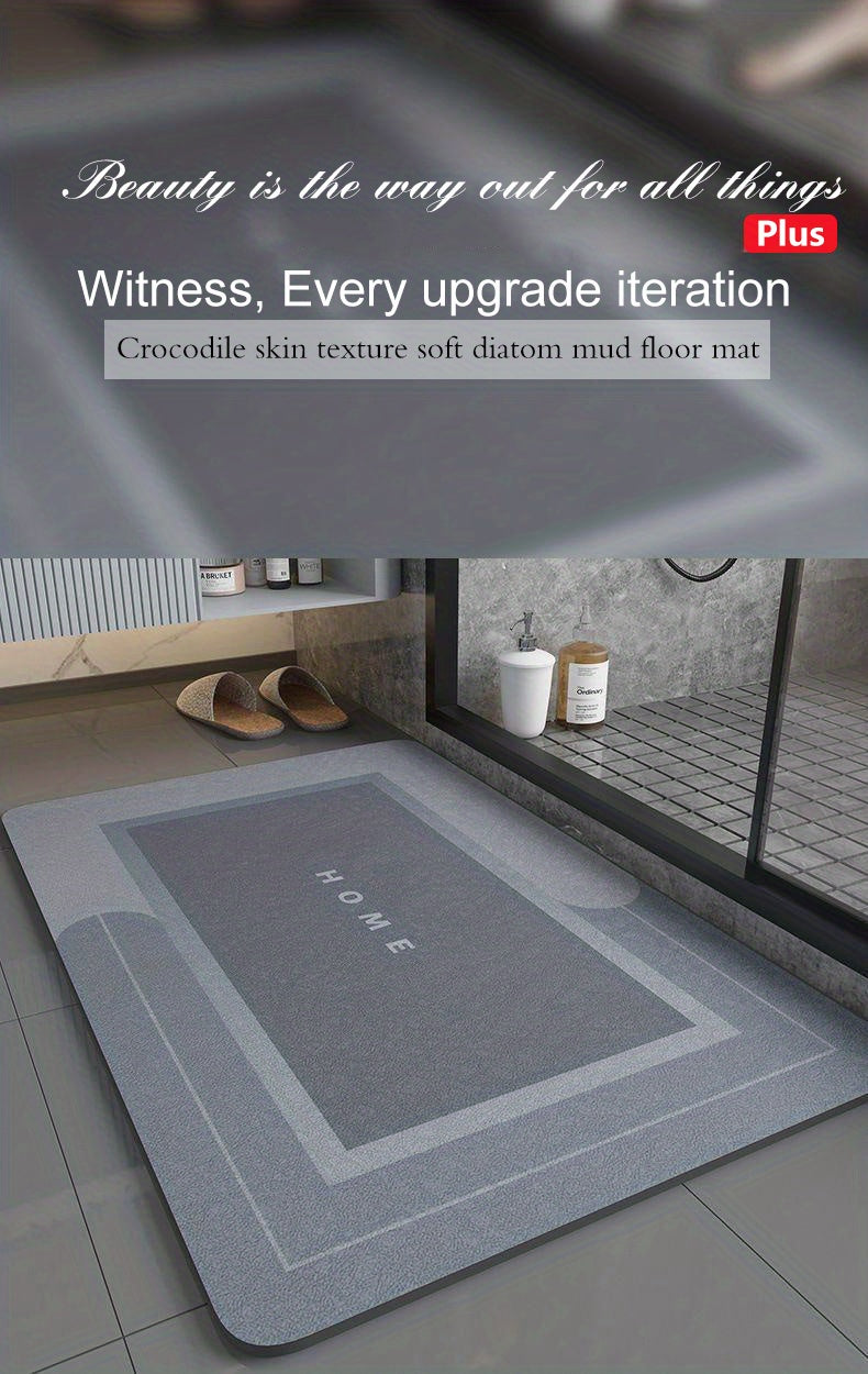 1pc Super Absorbent Soft Diatomite Bathroom Floor Mat - Non-Slip, Fast Drying