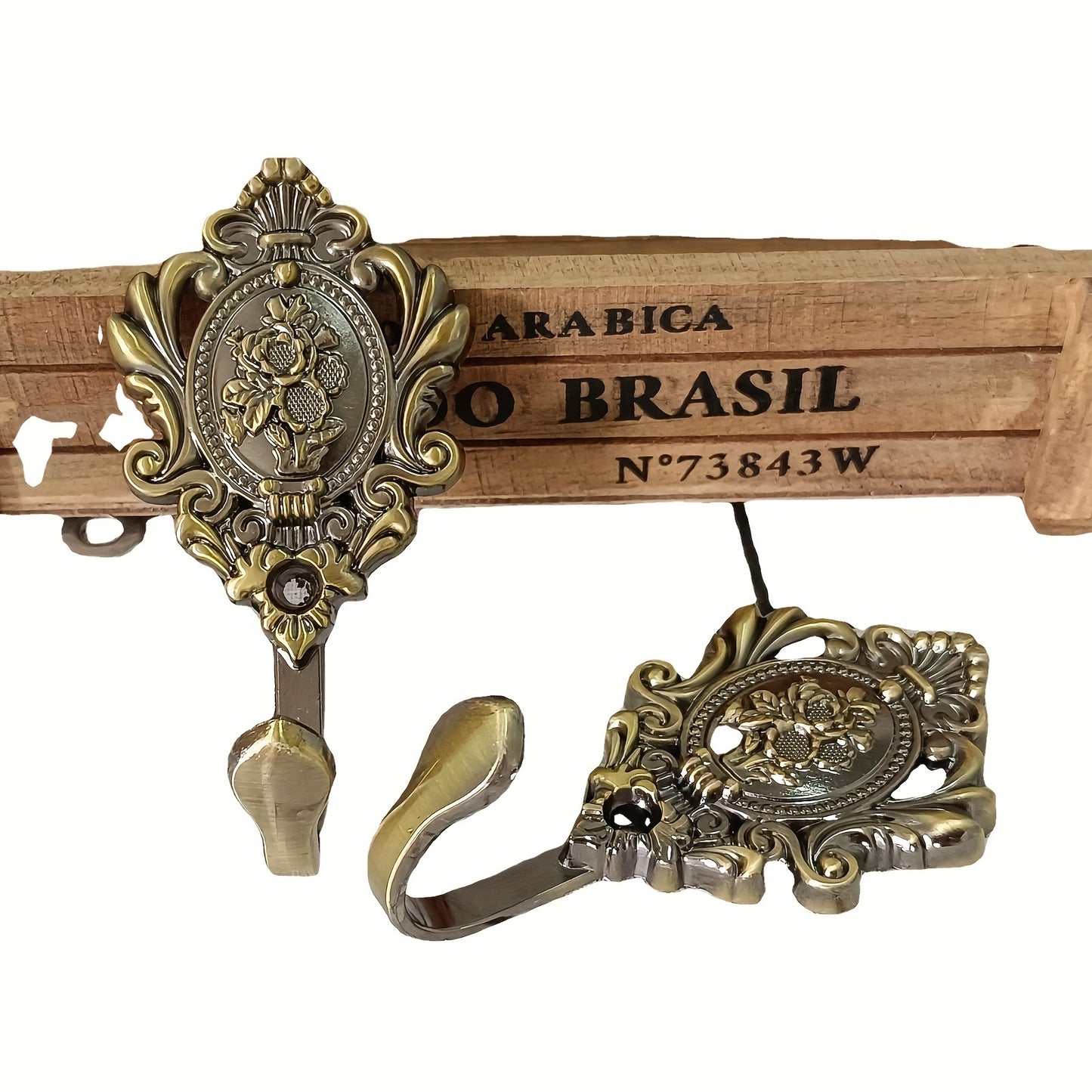 2pcs Retro Light Luxury Hook, Wall Mounted Metal Rustproof Hanger