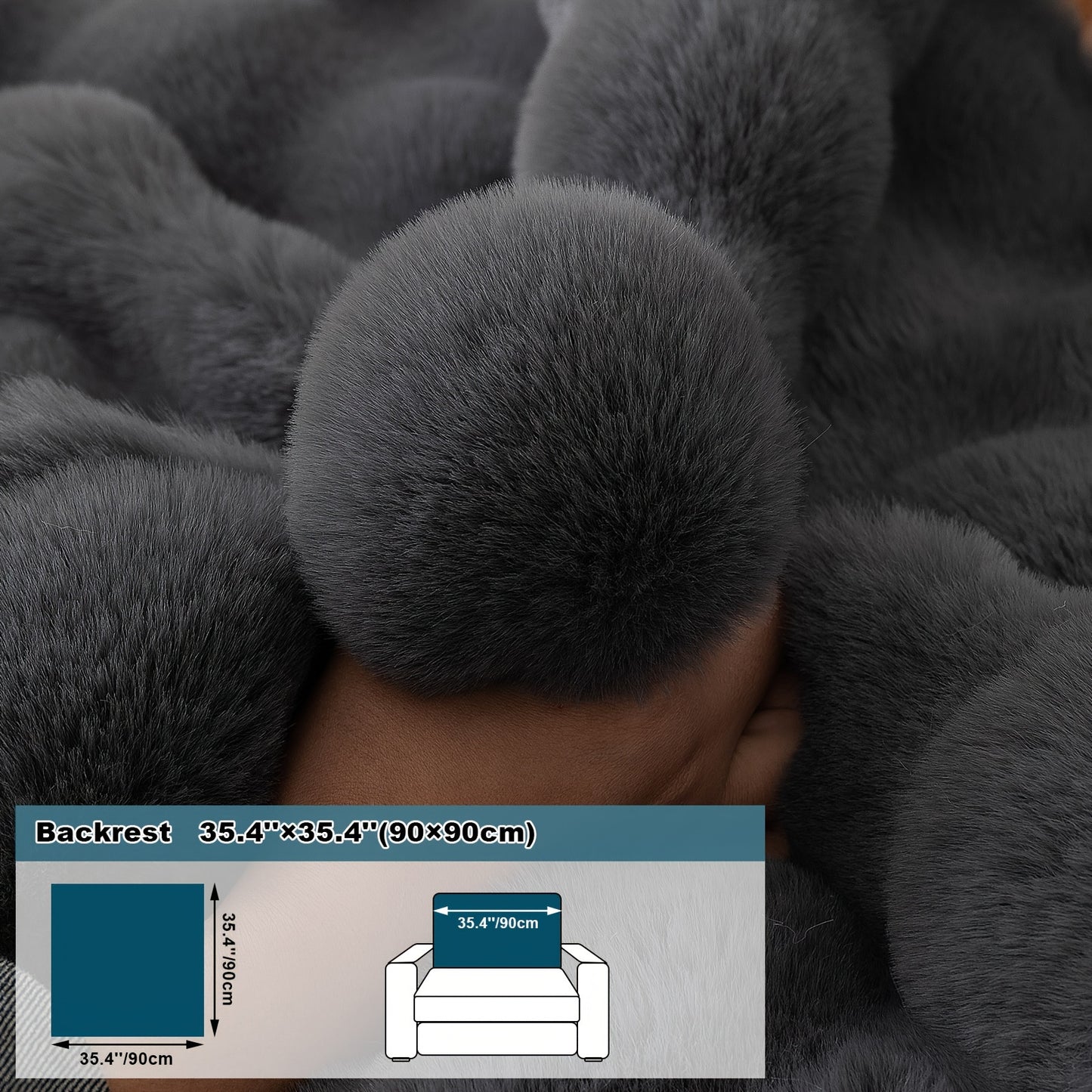 Thick Plush Fuzzy 1pc Rabbit Sofa Cushion