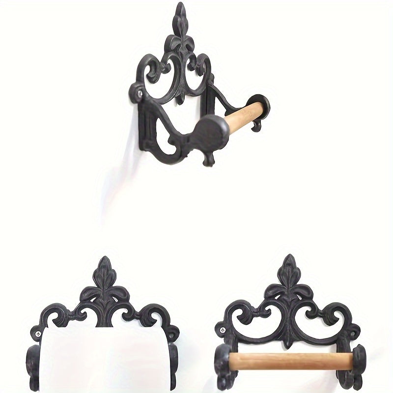 1pc Vintage Iron Bathroom Toilet Paper Towel Holder
