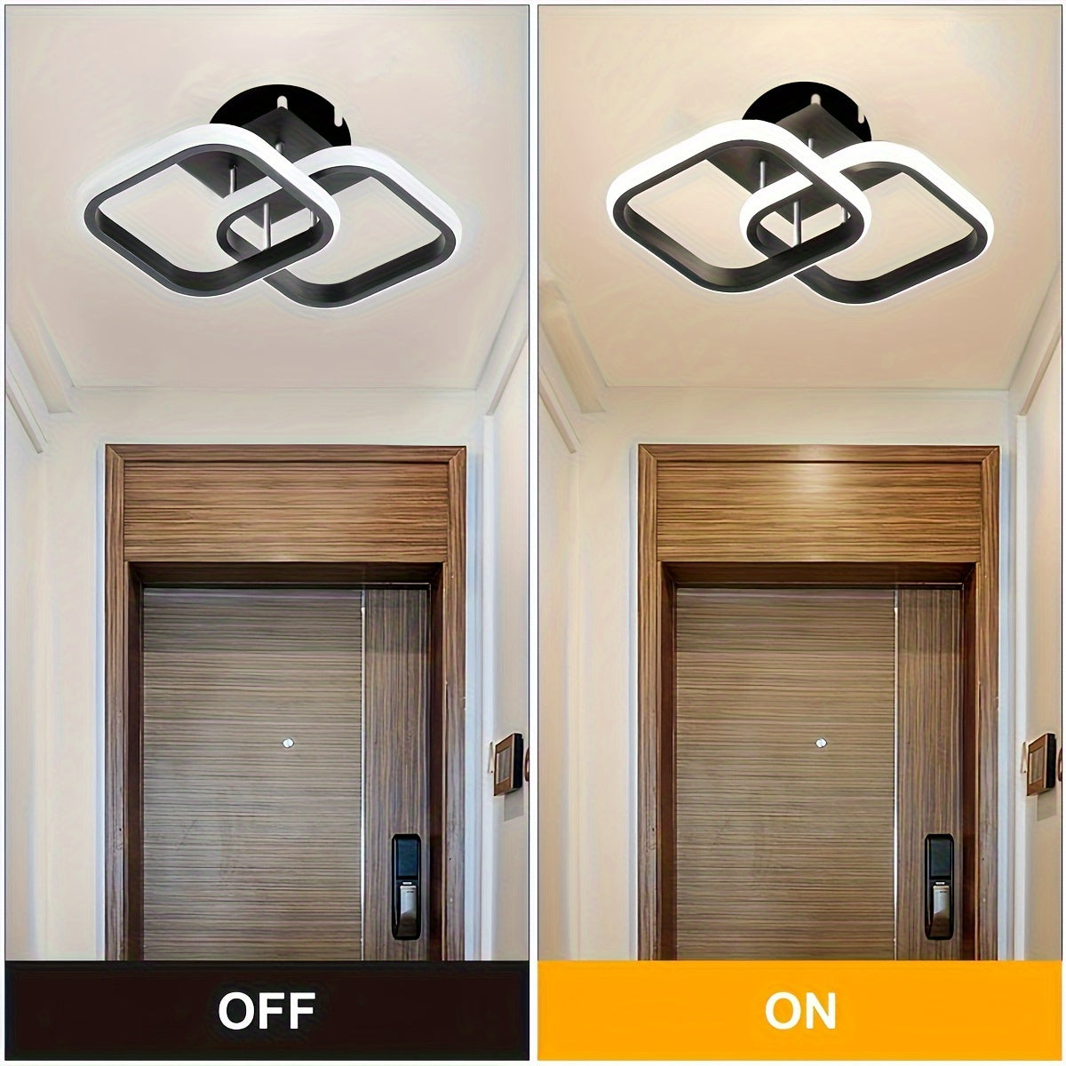 Modern LED Ceiling Light Fixture, Metal Flush Mount Chandelier