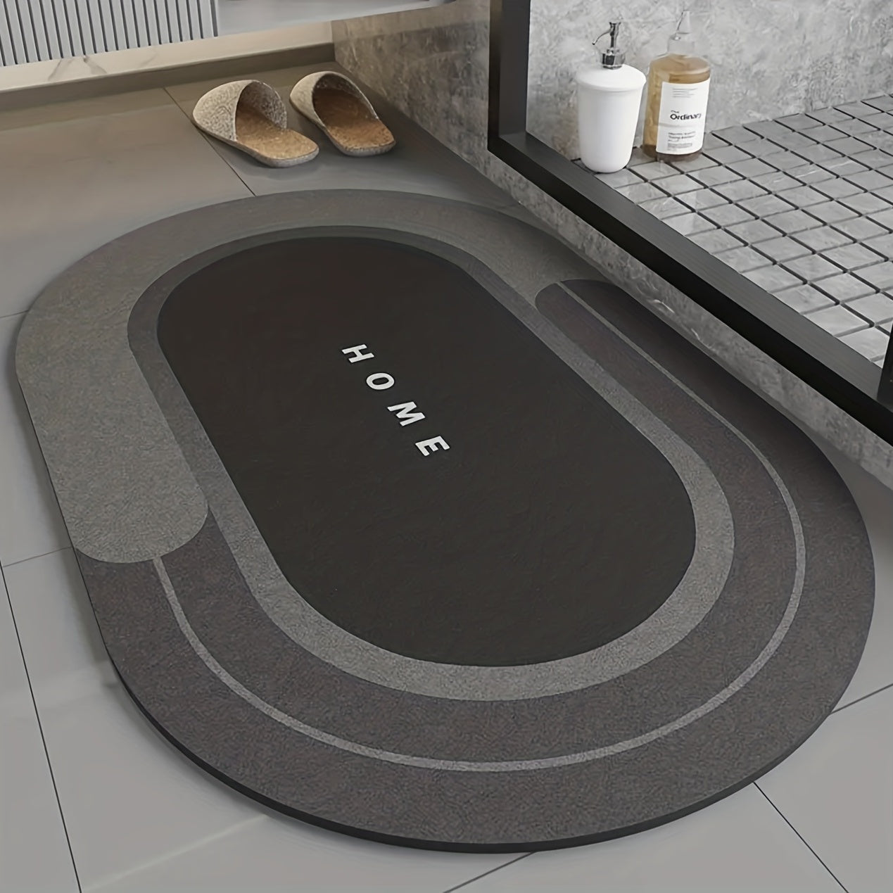 1pc Super Absorbent Soft Diatomite Bathroom Floor Mat - Non-Slip, Fast Drying