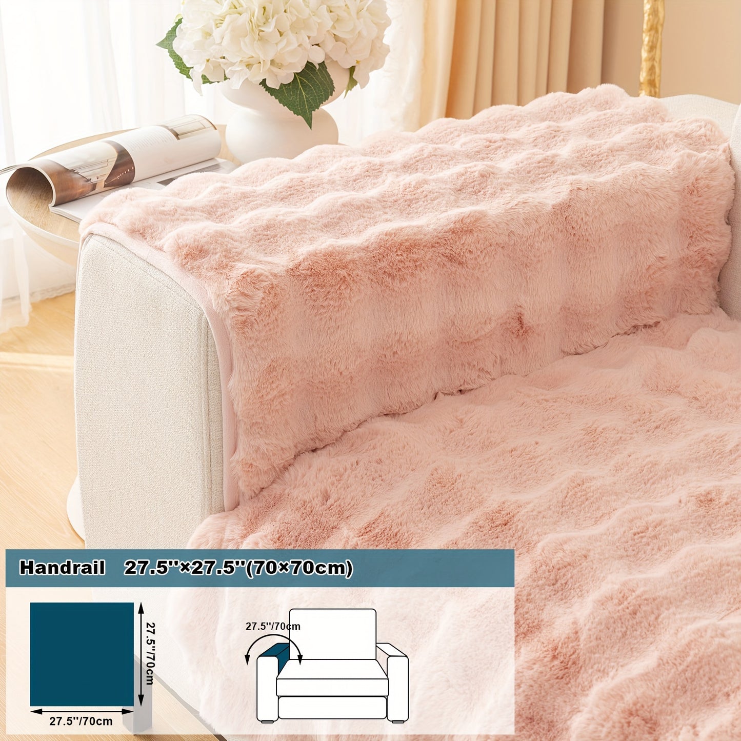 Thick Plush Fuzzy 1pc Rabbit Sofa Cushion