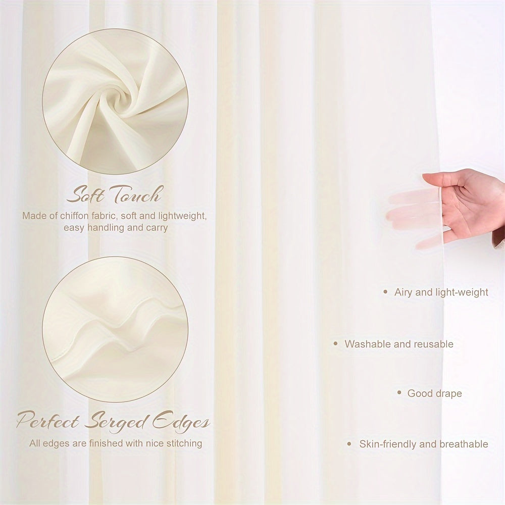 6 Pieces 5ftx10ft Ivory Ceiling Drapes