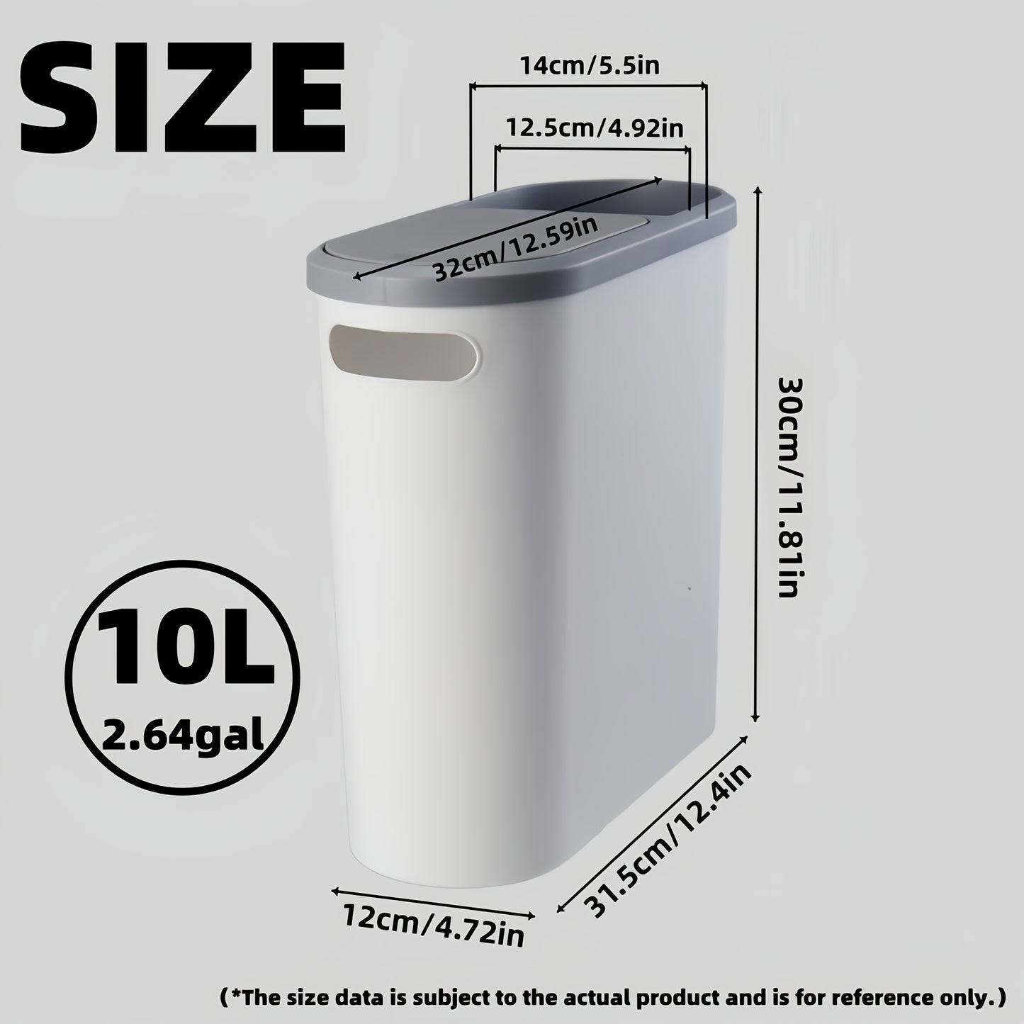 Versatile Large Capacity Trash Can with Lid - Sleek, Press-to-Open Design