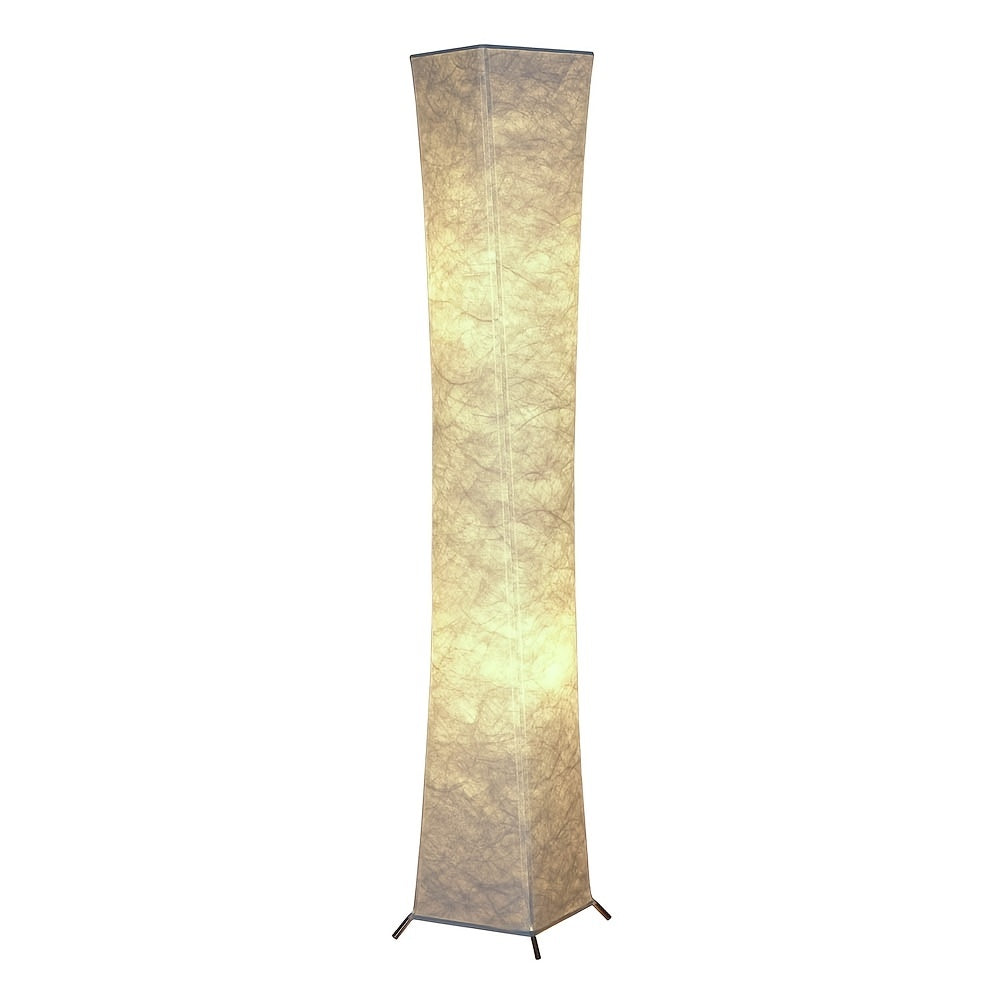 52" Tyvek Fabric Shade Soft Light Floor Lamp, Simple Design Morden Slim Warm 3000K LED Standing Lamp