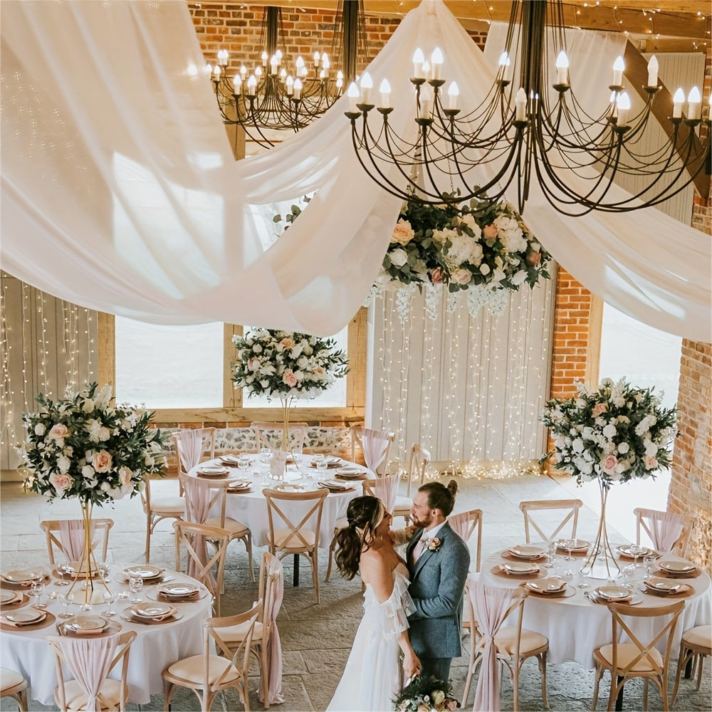 6 Pieces 5ftx10ft Ivory Ceiling Drapes