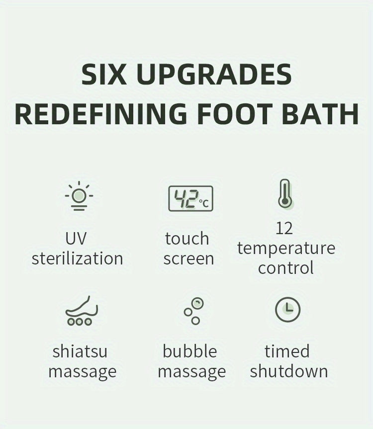 Foldable Portable Pedicure Foot Spa Bath Massager With Heat, Bubbles, Vibration And Red Light, Foot Spa Tub For Feet Mini Acupressure Massage Points Temperature Control