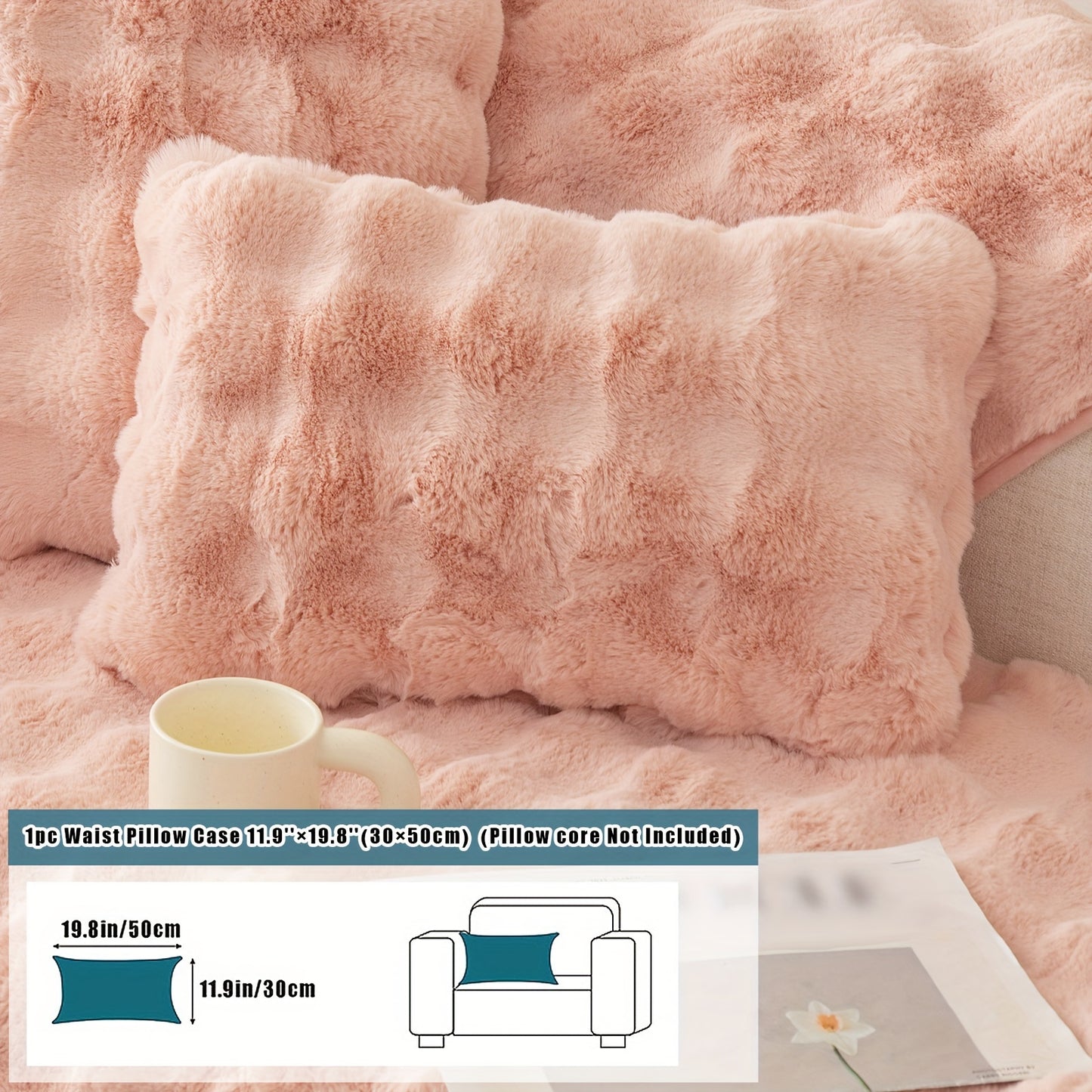 Thick Plush Fuzzy 1pc Rabbit Sofa Cushion