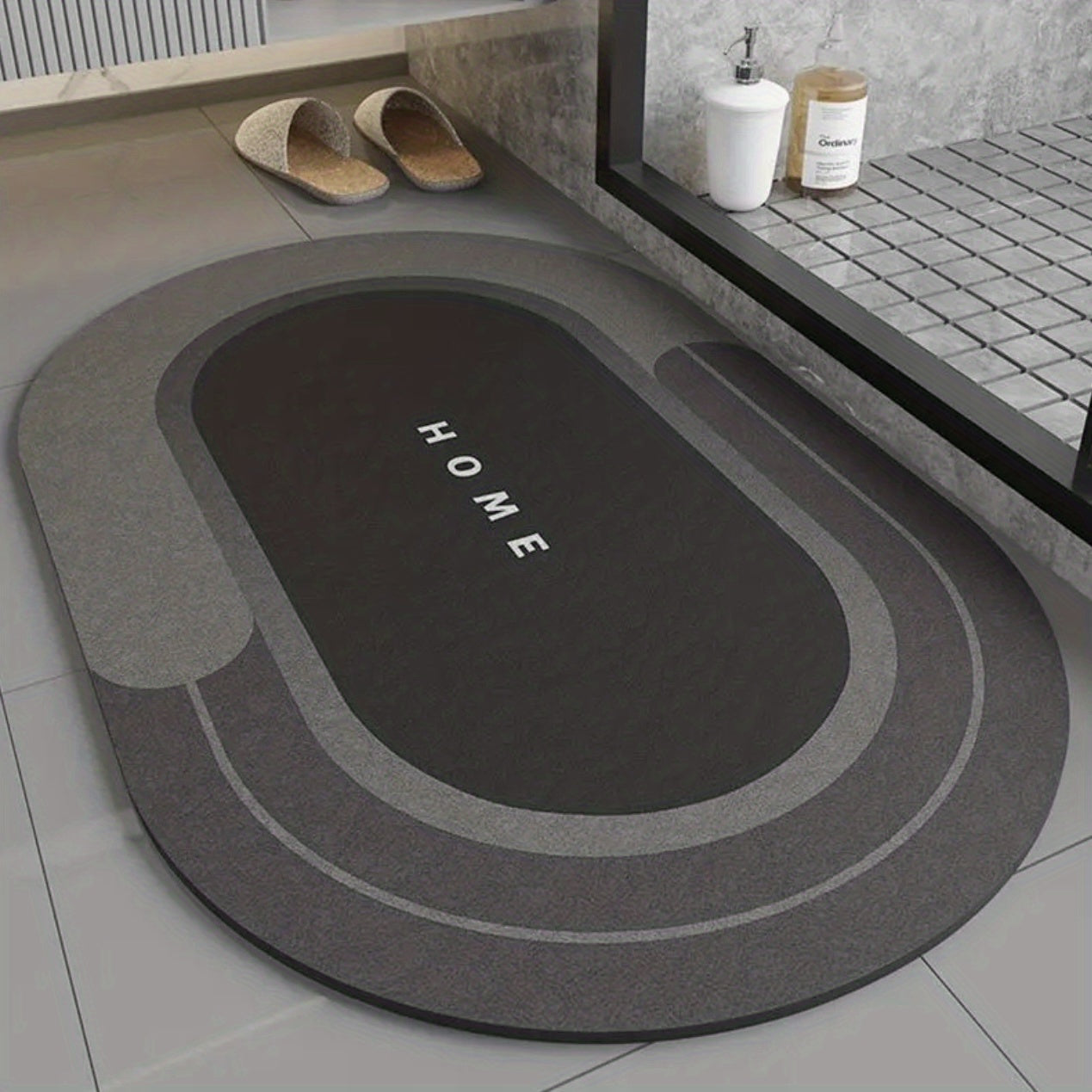 1pc Super Absorbent Soft Diatomite Bathroom Floor Mat - Non-Slip, Fast Drying