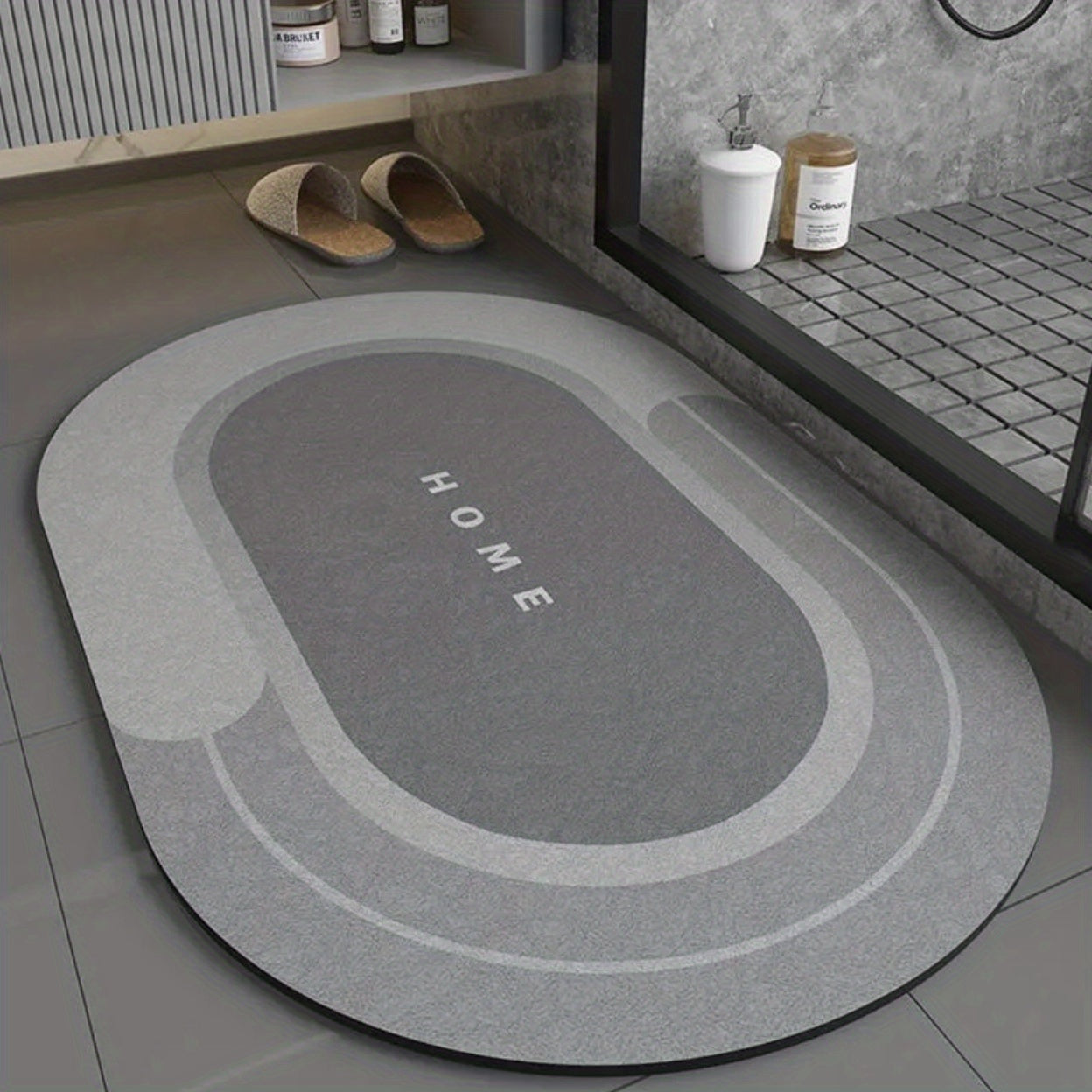 1pc Super Absorbent Soft Diatomite Bathroom Floor Mat - Non-Slip, Fast Drying