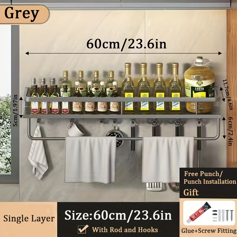 1pc Wall-Mounted Multi-Functional Spice Rack -Perfect Kitchen Organizer and Accessory for Maximizing Storage
