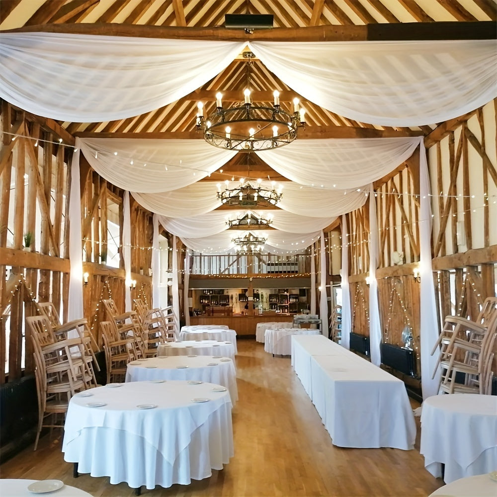 6 Pieces 5ftx10ft Ivory Ceiling Drapes