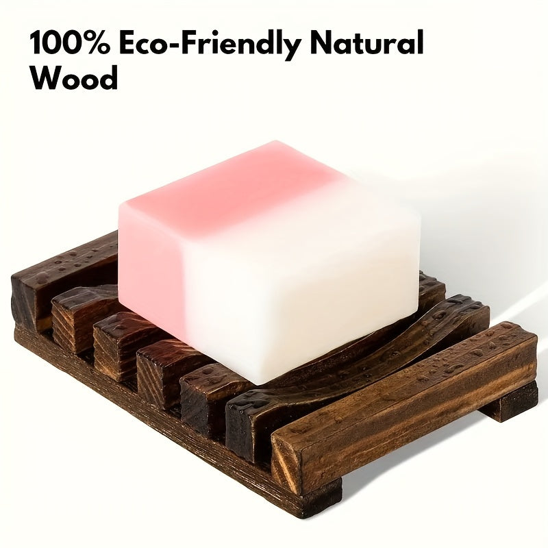Sleek Self-Draining Wooden Soap Dish