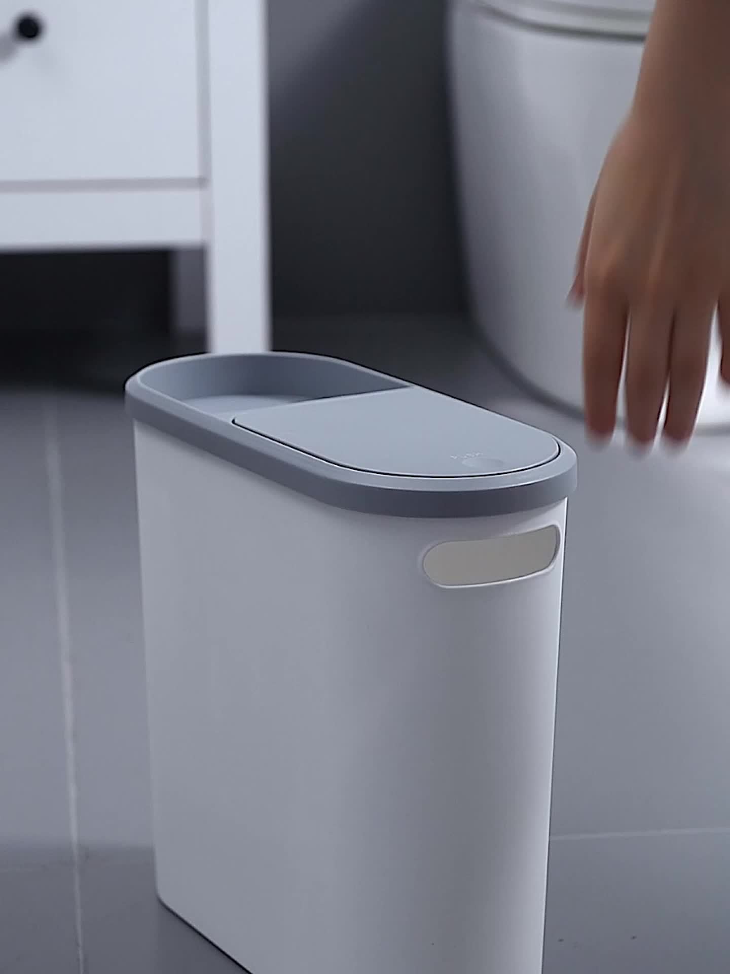 Versatile Large Capacity Trash Can with Lid - Sleek, Press-to-Open Design